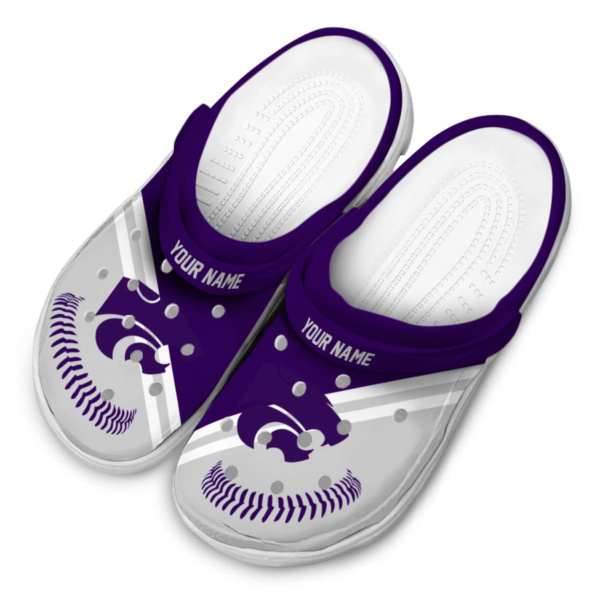 Merchidea Kansas State Wildcats NCAA Sport Crocs Crocband Clogs Shoes Comfortable For Men Women and Kids