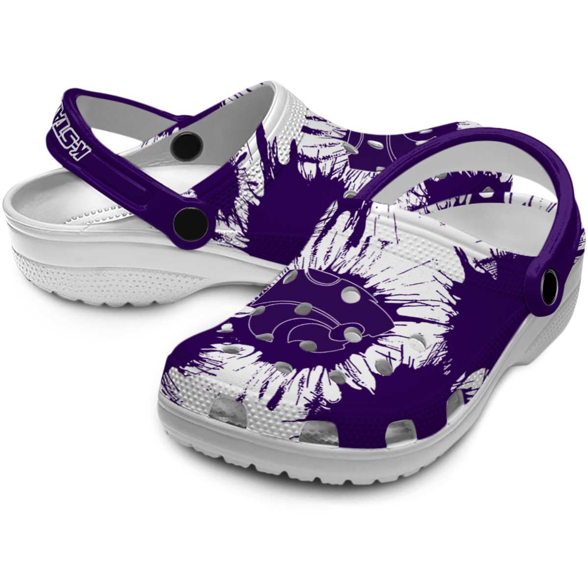 Merchidea Kansas State Wildcats NCAA Sport Crocs Crocband Clogs Shoes Comfortable For Men Women and Kids