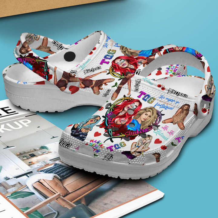 Merchidea Karol G And Shakira Music Crocs Crocband Clogs Shoes Comfortable For Men Women and Kids