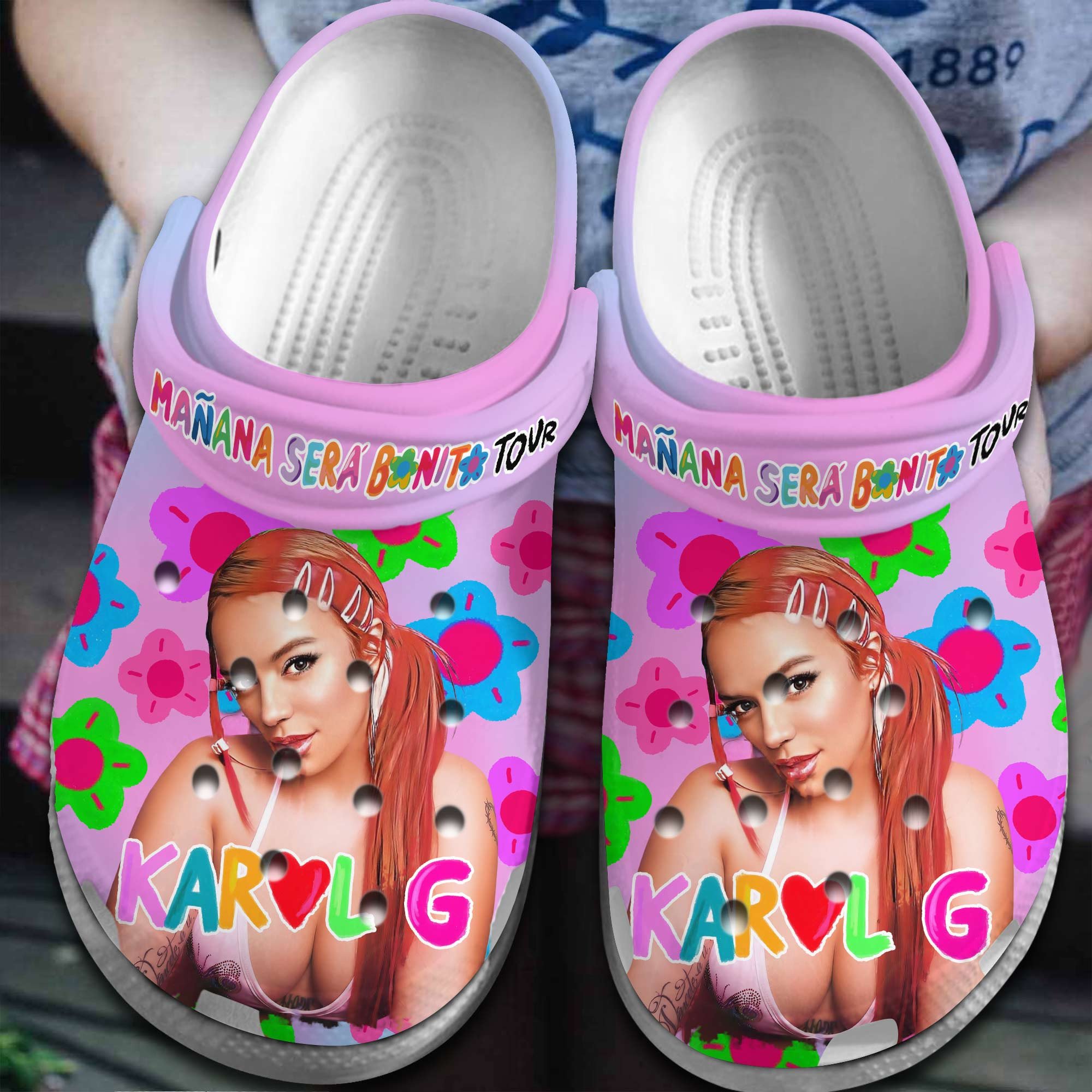 Merchidea Karol G Music mañana será bonito Crocs Crocband Clogs Shoes Comfortable For Men Women and Kids