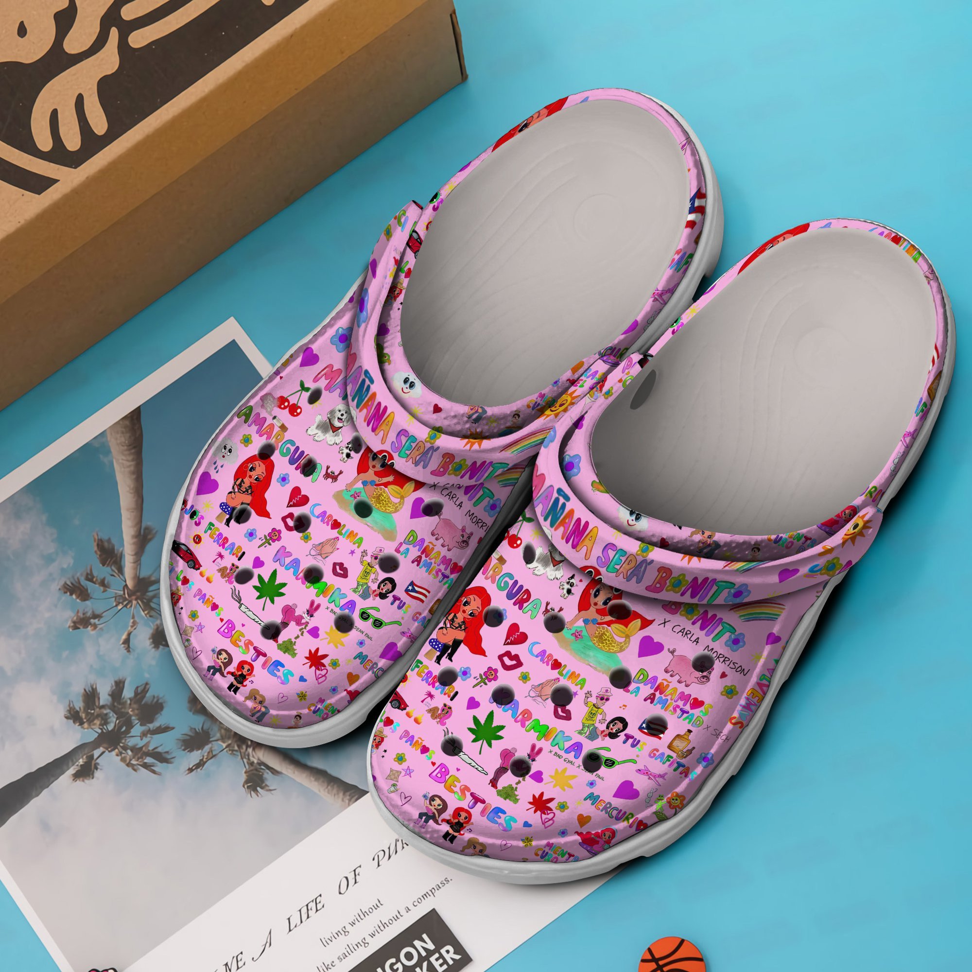 Merchidea Karol G Music mañana será bonito Crocs Crocband Clogs Shoes Comfortable For Men Women and Kids