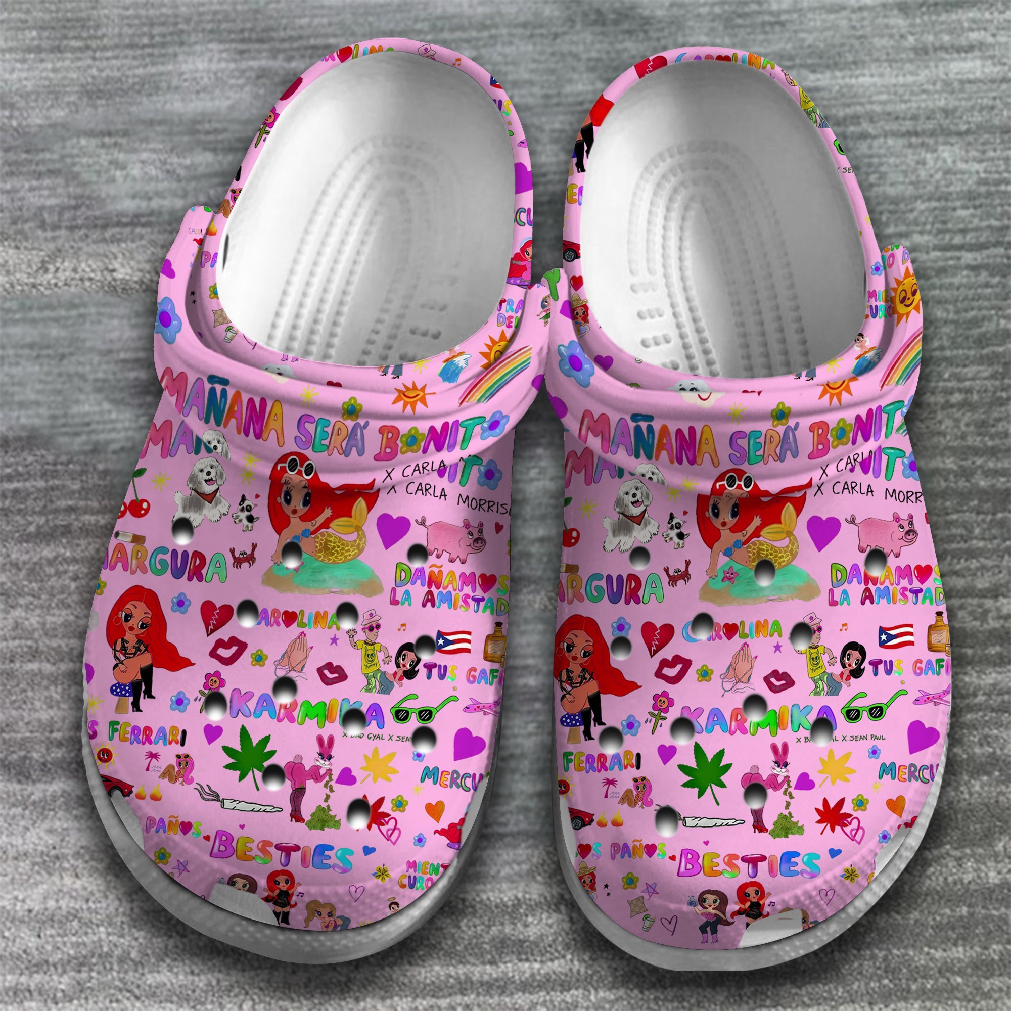 Merchidea Karol G Music mañana será bonito Crocs Crocband Clogs Shoes Comfortable For Men Women and Kids