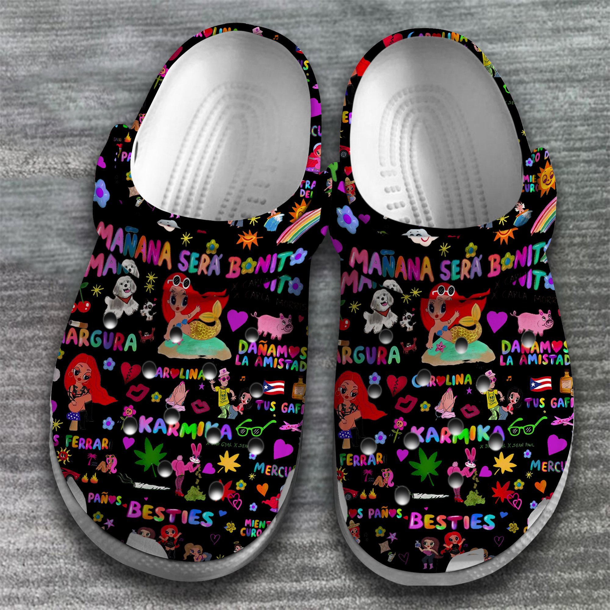 Merchidea Karol G Music mañana será bonito Crocs Crocband Clogs Shoes Comfortable For Men Women and Kids