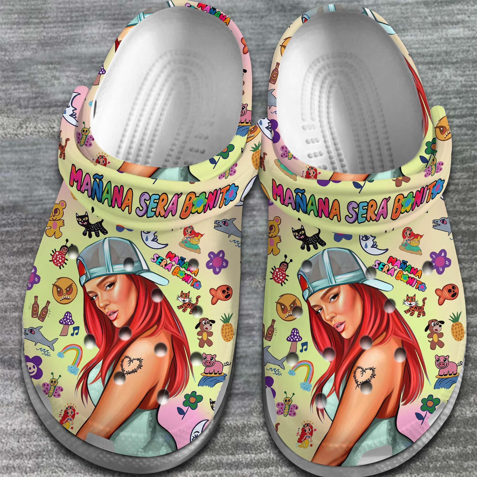 Merchidea Karol G Music mañana será bonito Crocs Crocband Clogs Shoes Comfortable For Men Women and Kids