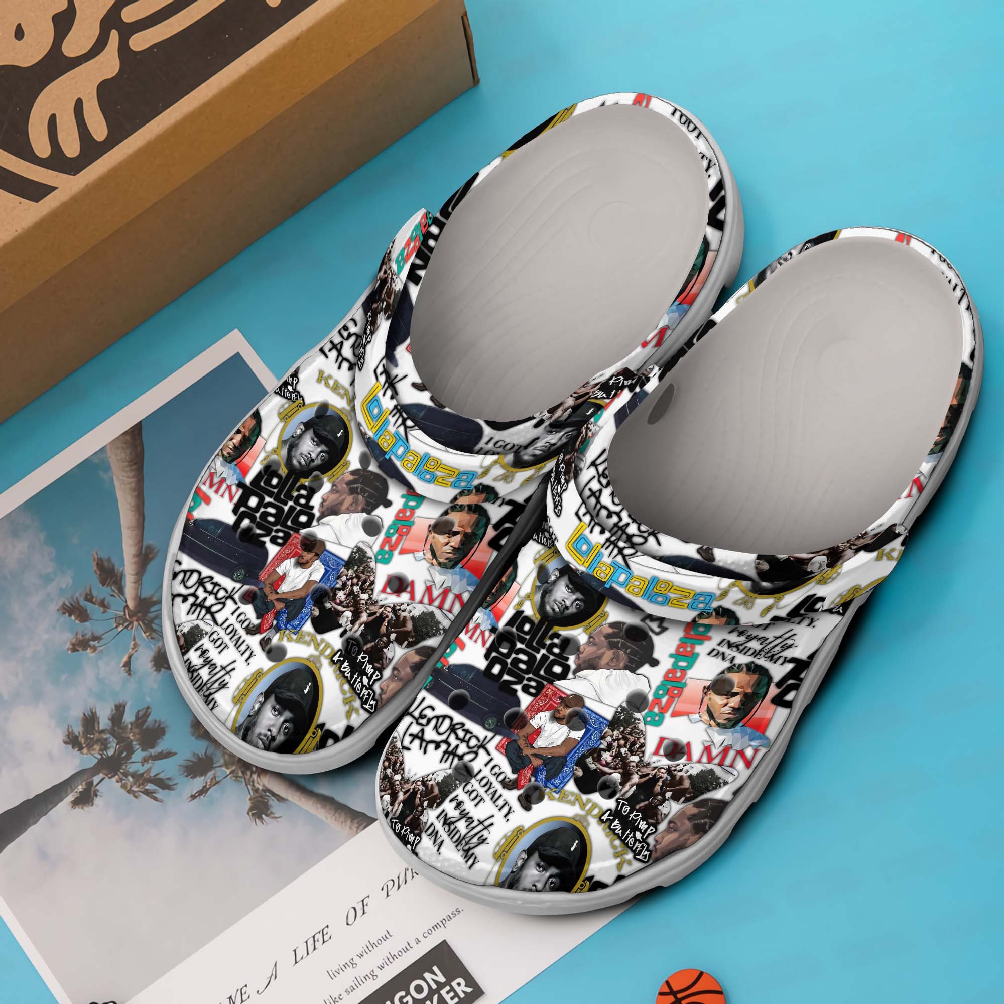 Merchidea kendrick lamar Lollapalooza Music Crocs Crocband Clogs Shoes Comfortable For Men Women and Kids