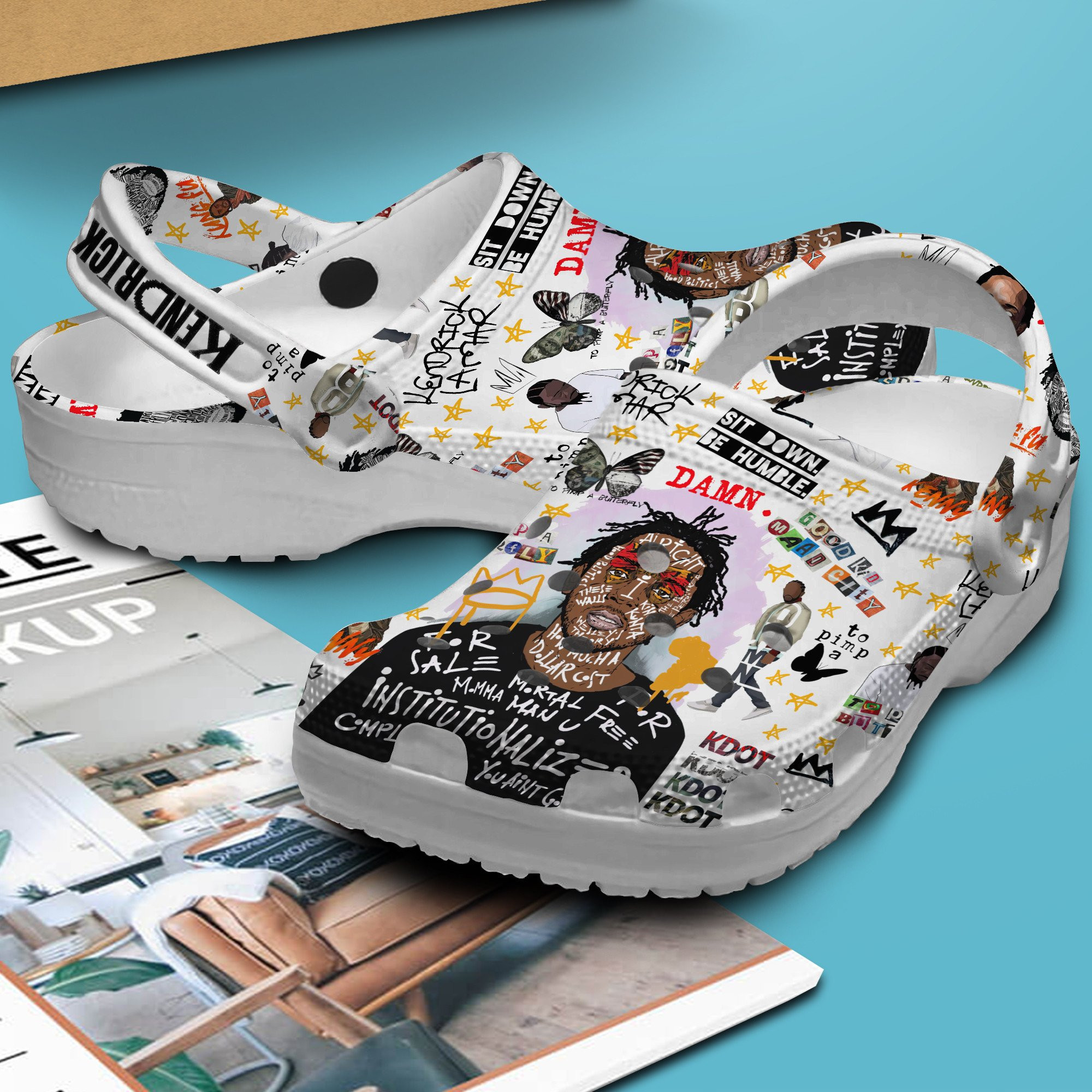 Merchidea Kendrick Lamar Music Crocs Crocband Clogs Shoes Comfortable For Men Women and Kids