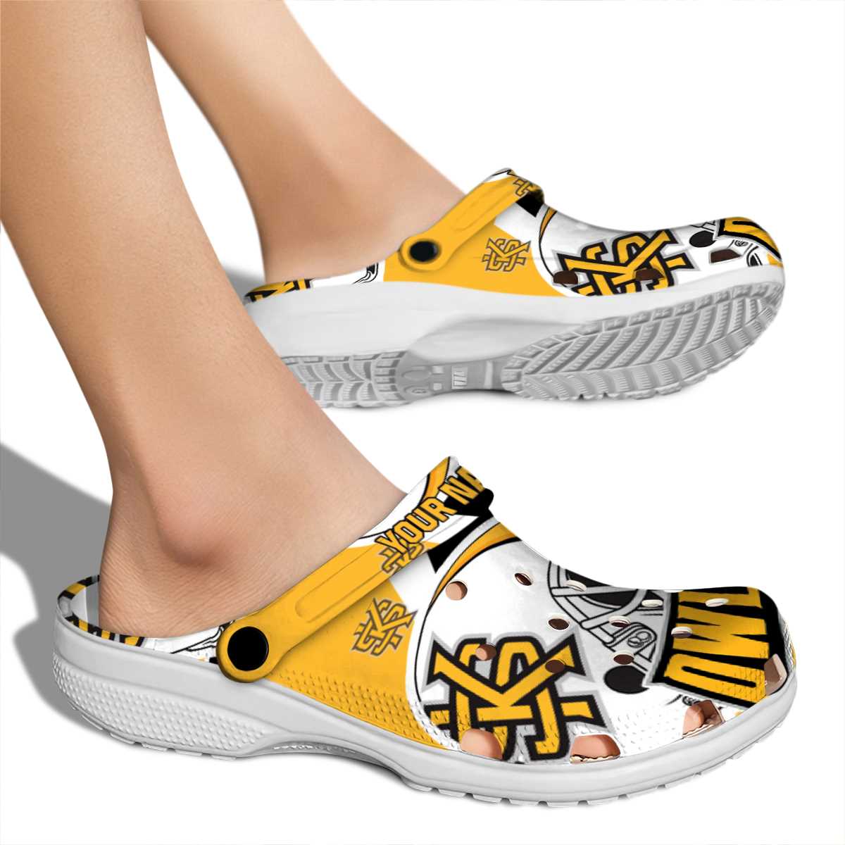 Merchidea Kennesaw State Owls NCAA Sport Crocs Crocband Clogs Shoes Comfortable For Men Women and Kids