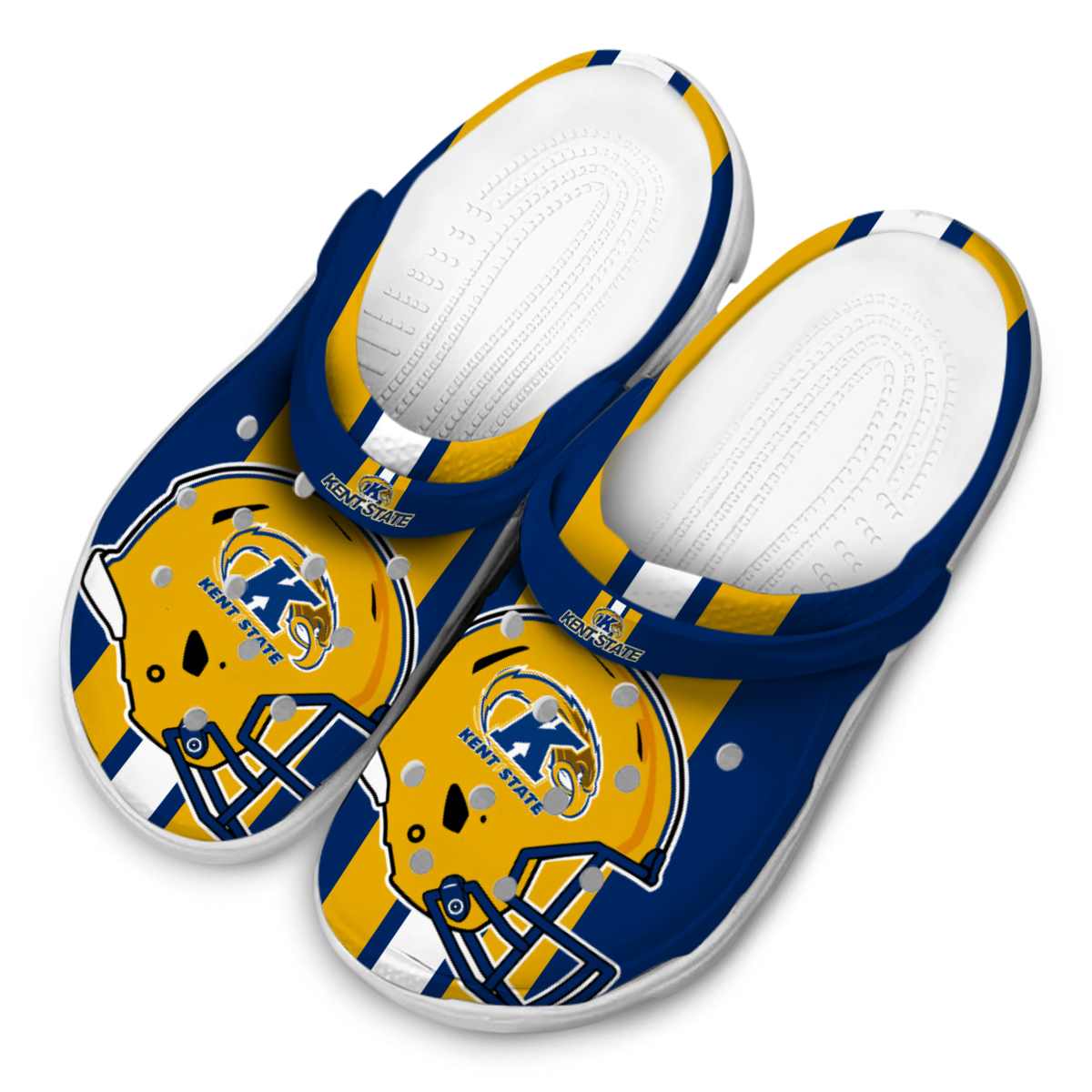 Merchidea Kent State Golden Flashes NCAA Sport Crocs Crocband Clogs Shoes Comfortable For Men Women and Kids