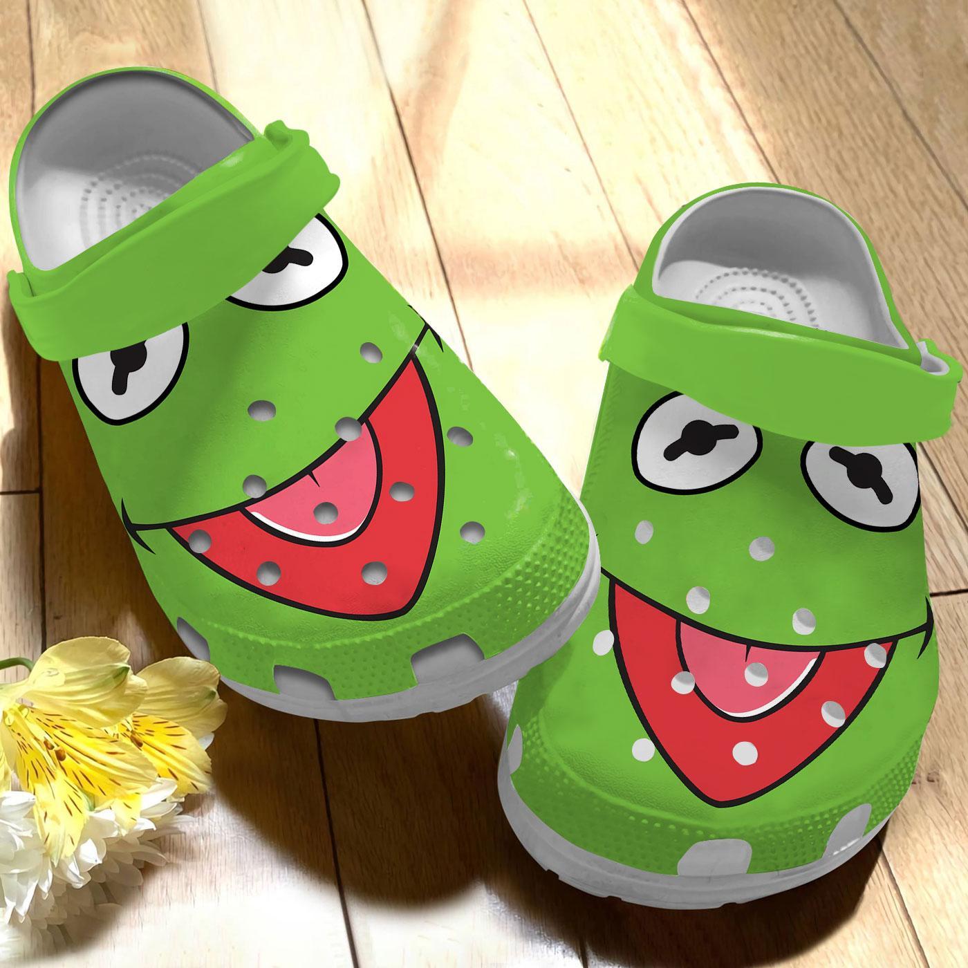 Merchidea Kermit The Frog Cartoon Crocs Crocband Clogs Shoes Comfortable For Men Women and Kids