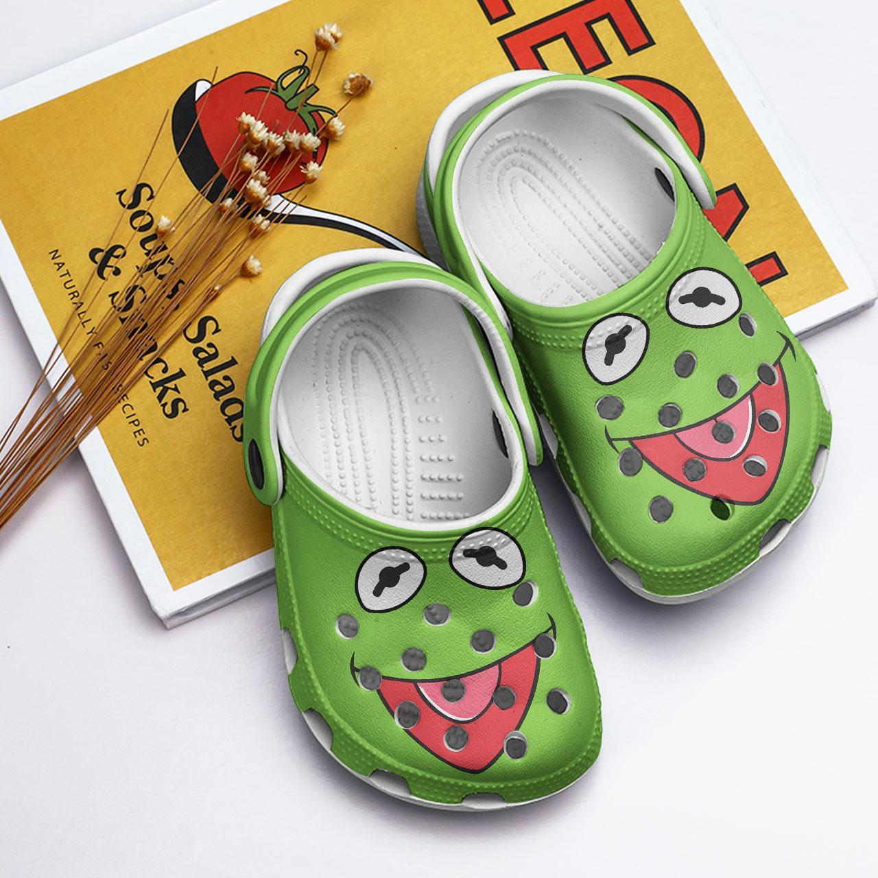 Merchidea Kermit The Frog Cartoon Crocs Crocband Clogs Shoes Comfortable For Men Women and Kids