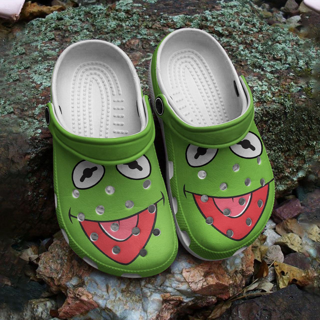 Merchidea Kermit The Frog Cartoon Crocs Crocband Clogs Shoes Comfortable For Men Women and Kids