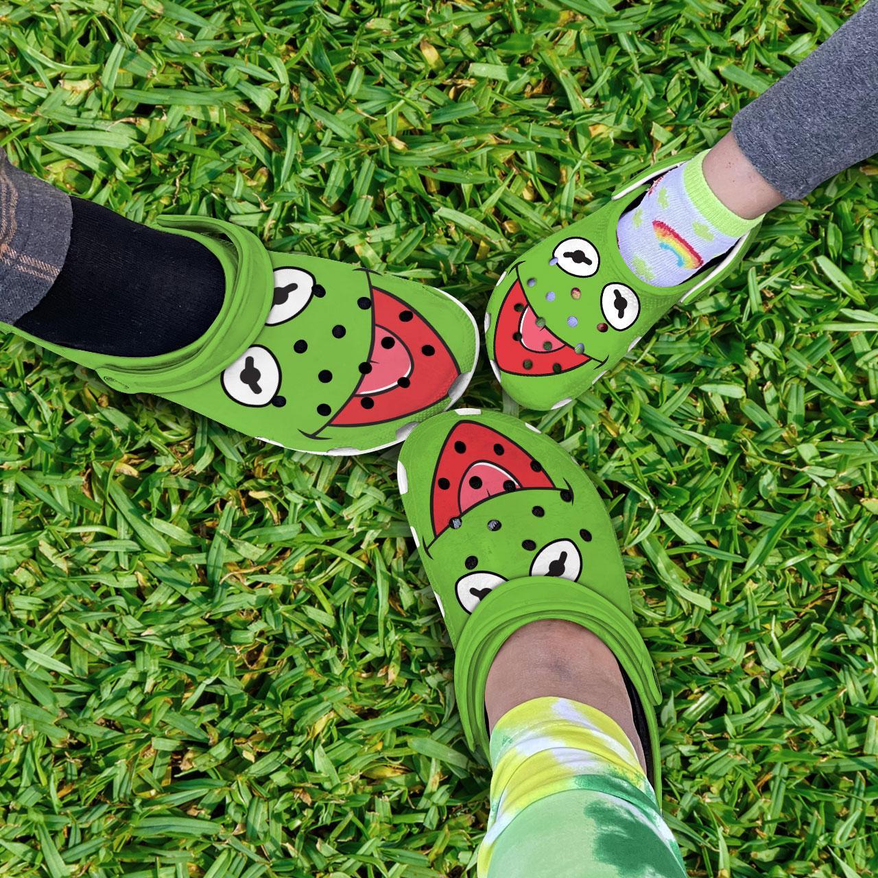 Merchidea Kermit The Frog Cartoon Crocs Crocband Clogs Shoes Comfortable For Men Women and Kids