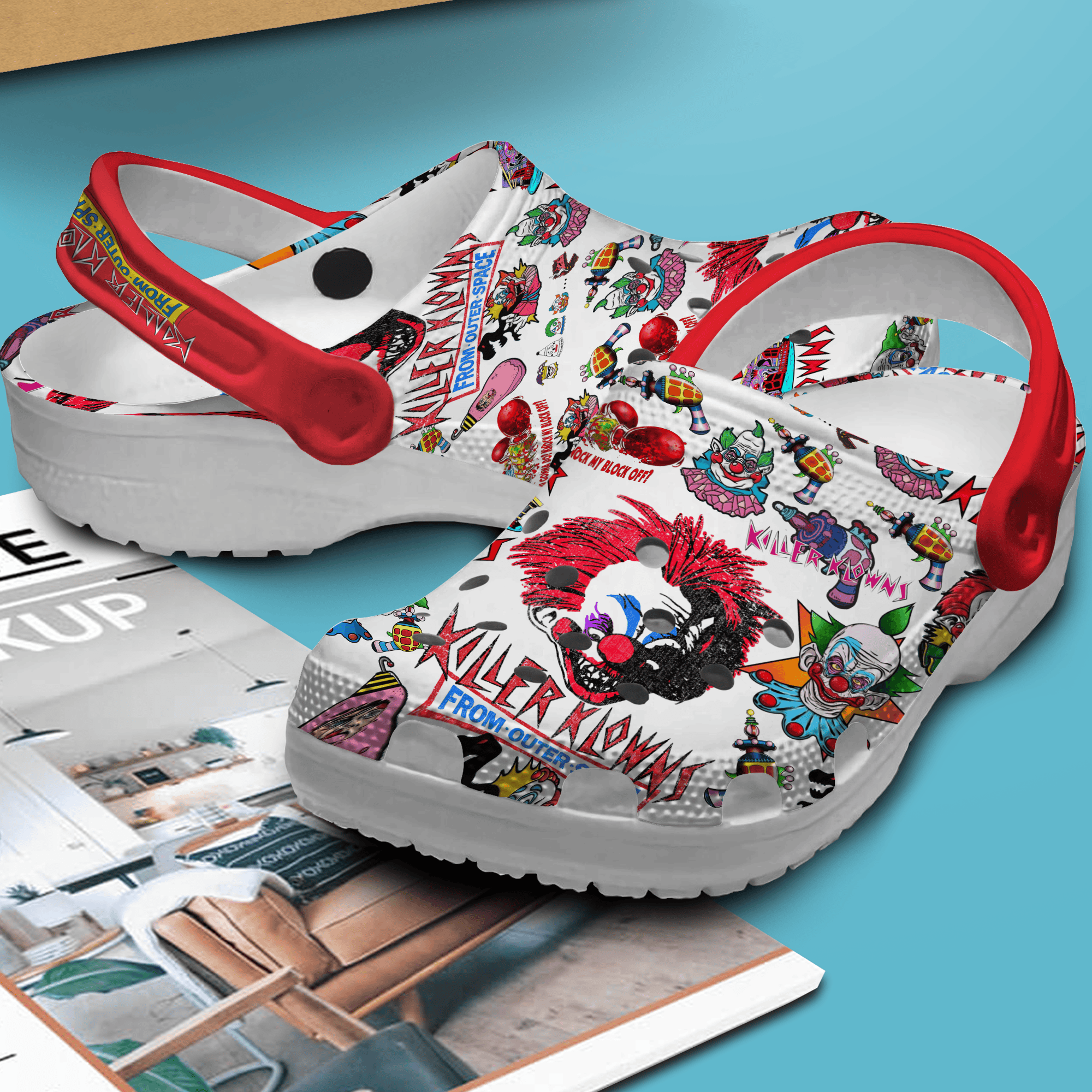 Merchidea Killer Klowns Movie Crocs Crocband Clogs Shoes Comfortable For Men Women and Kids