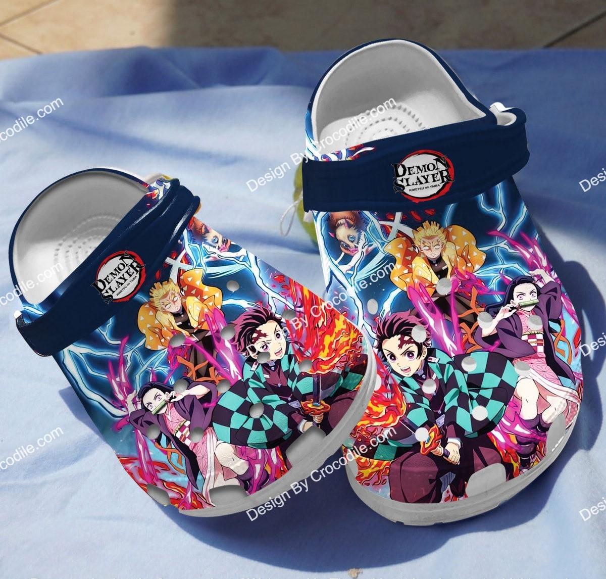 Merchidea Kimetsu No Yaiba Demon Slayer Anime Crocs Crocband Clogs Shoes Comfortable For Men Women and Kids