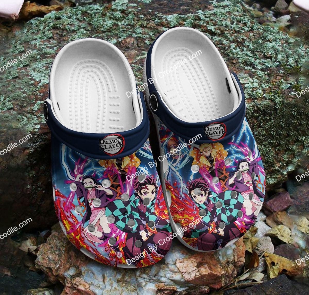 Merchidea Kimetsu No Yaiba Demon Slayer Anime Crocs Crocband Clogs Shoes Comfortable For Men Women and Kids