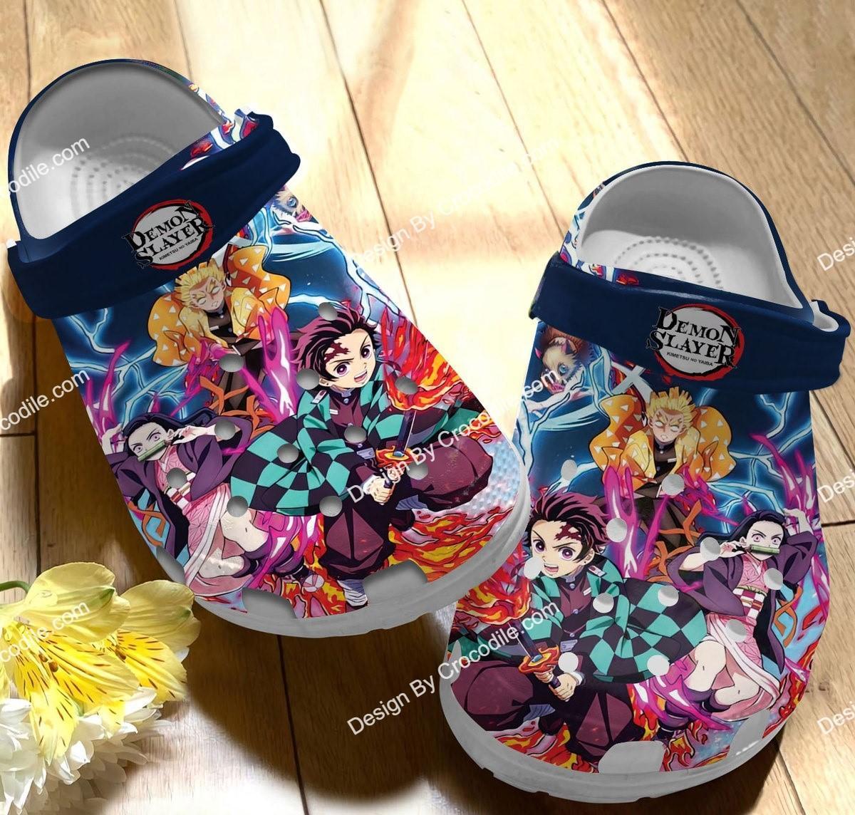 Merchidea Kimetsu No Yaiba Demon Slayer Anime Crocs Crocband Clogs Shoes Comfortable For Men Women and Kids