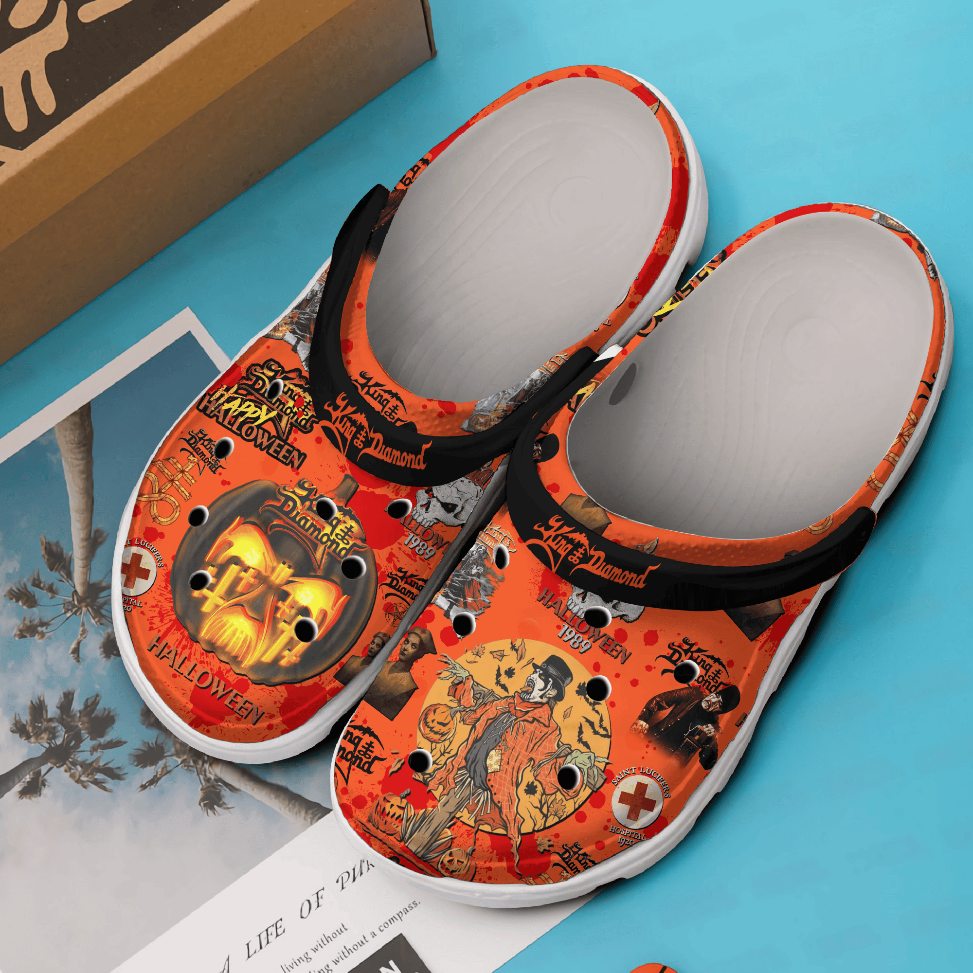 Merchidea King Diamond Music Happy Halloween Crocs Crocband Clogs Shoes Comfortable For Men Women and Kids