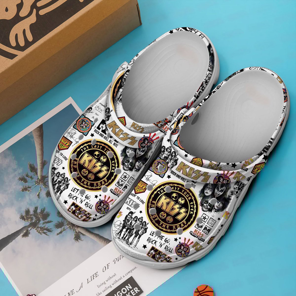 Merchidea Kiss End Of The Road World Tour Music Crocs Crocband Clogs Shoes Comfortable For Men Women and Kids