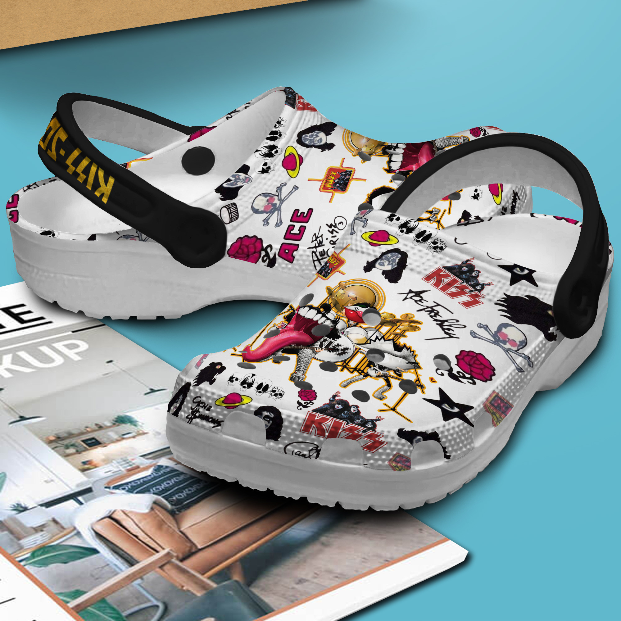 Merchidea Kiss Music Crocs Crocband Clogs Shoes Comfortable For Men Women and Kids