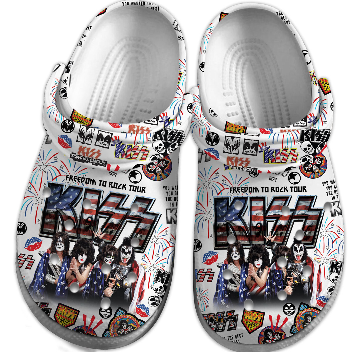 Merchidea Kiss Music Crocs Crocband Clogs Shoes Comfortable For Men Women and Kids