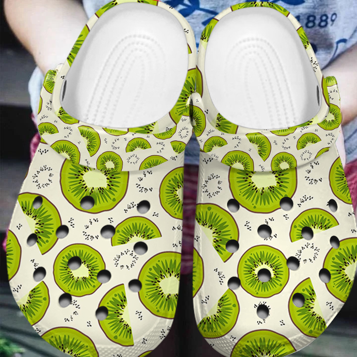 Merchidea Kiwi Fruit Crocs Crocband Clogs Shoes Comfortable For Men Women and Kids