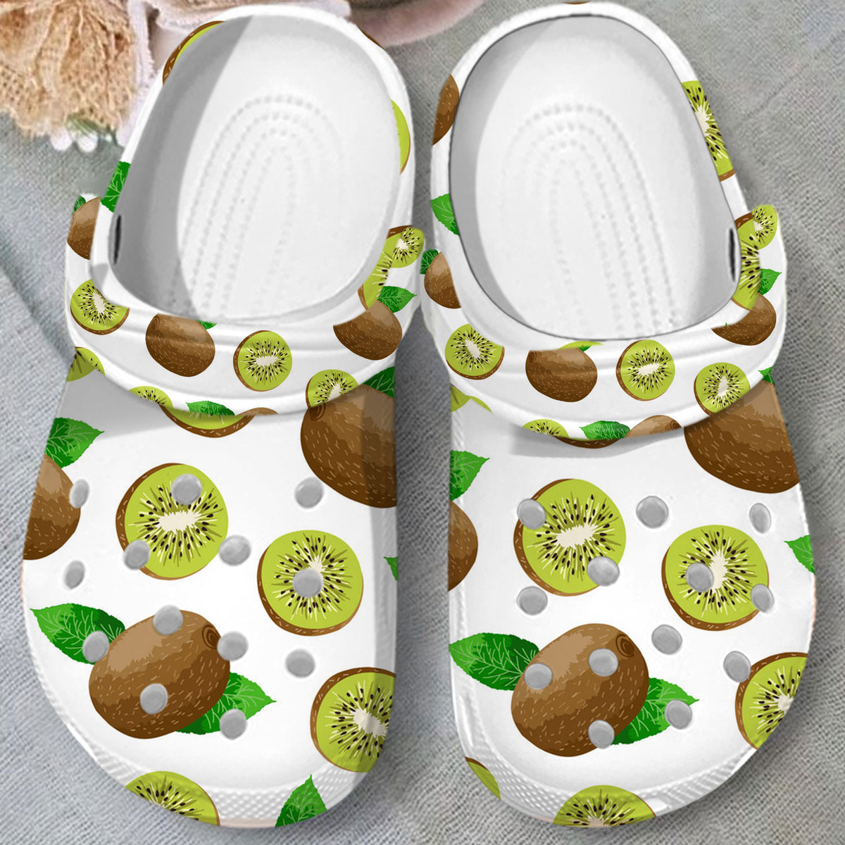 Merchidea Kiwi Fruit Crocs Crocband Clogs Shoes Comfortable For Men Women and Kids