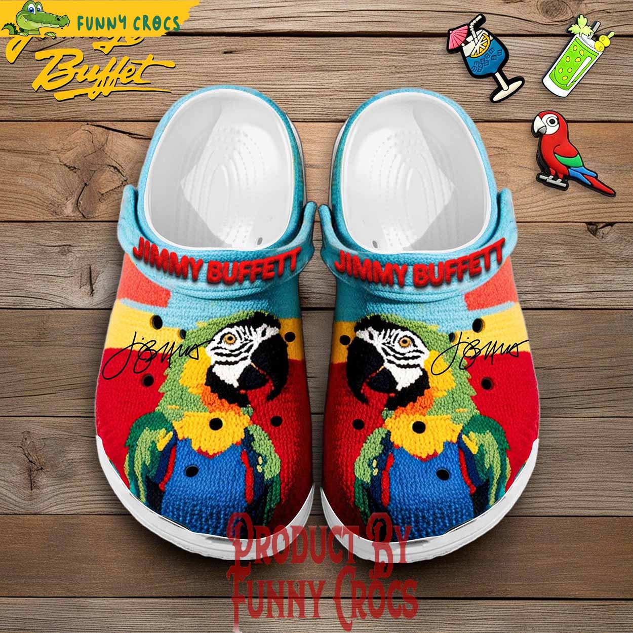 Merchidea Knit Effect Jimmy Buffett Music Christmas Crocs Crocband Clogs Shoes Comfortable For Men Women and Kids