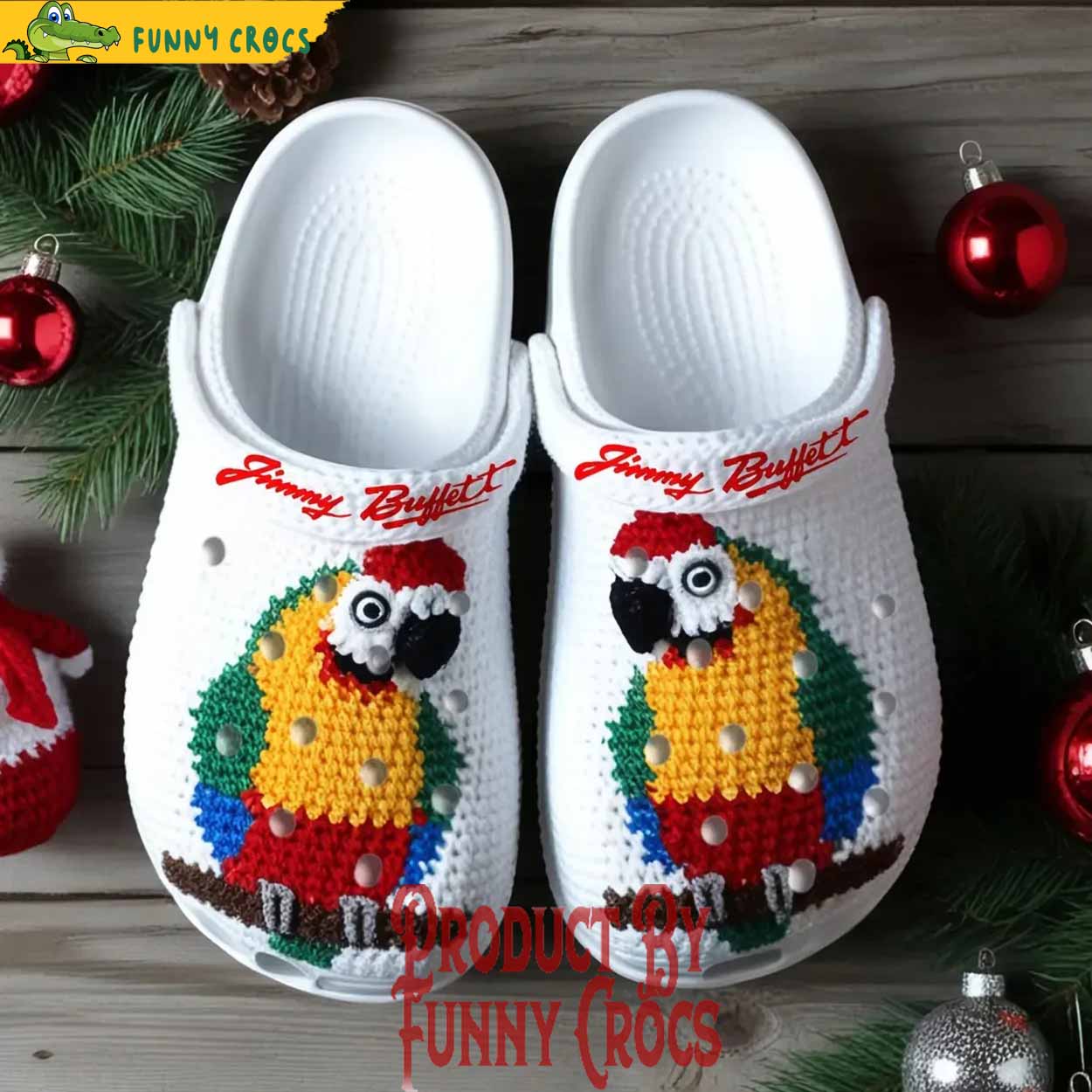 Merchidea Knit Effect Jimmy Buffett Music Christmas Crocs Crocband Clogs Shoes Comfortable For Men Women and Kids