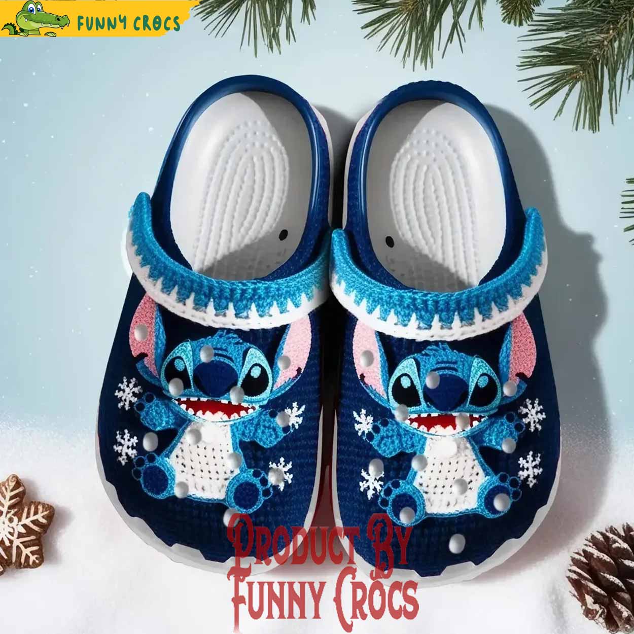Merchidea Knit Effect Stitch Cartoon Christmas Crocs Crocband Clogs Shoes Comfortable For Men Women and Kids