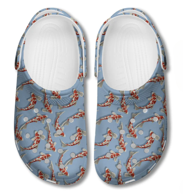 Merchidea Koi Fish Crocs Crocband Clogs Shoes Comfortable For Men Women and Kids