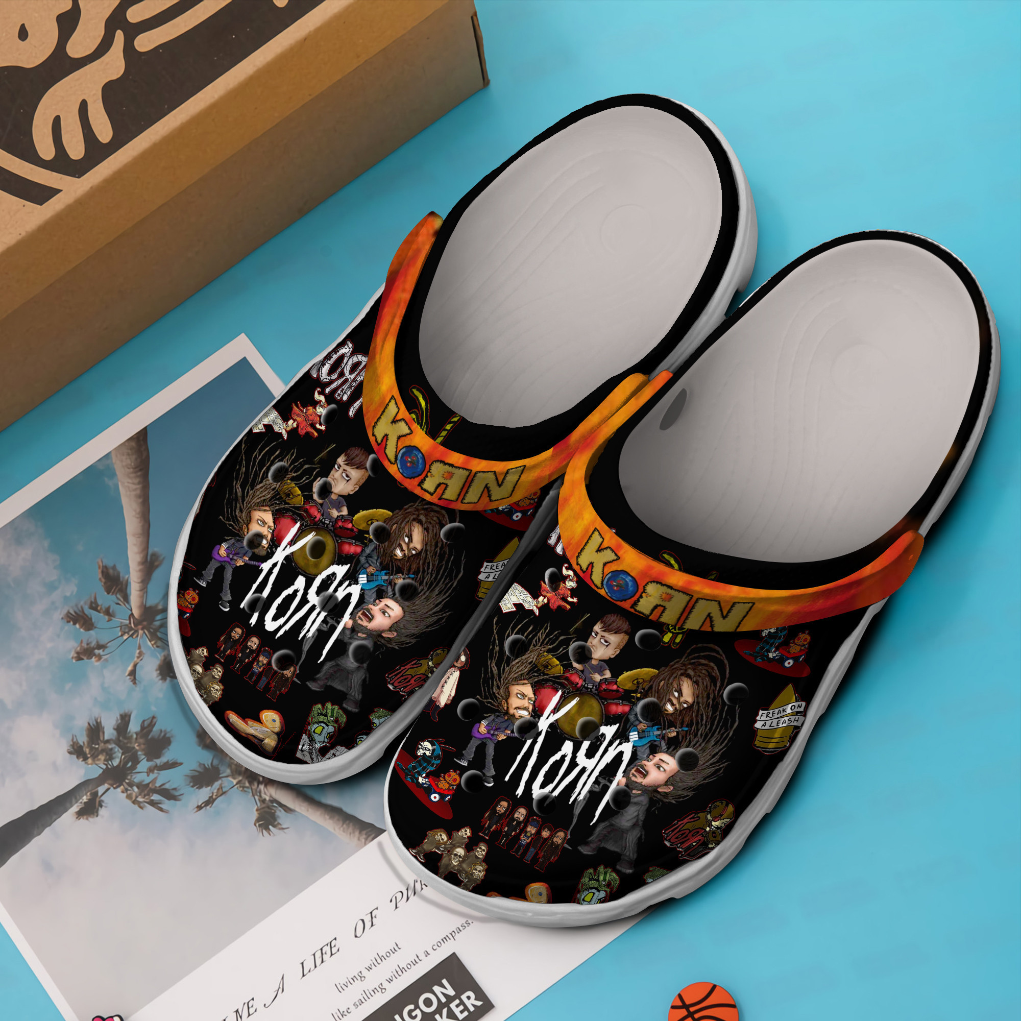 Merchidea Korn Music Crocs Crocband Clogs Shoes Comfortable For Men Women and Kids
