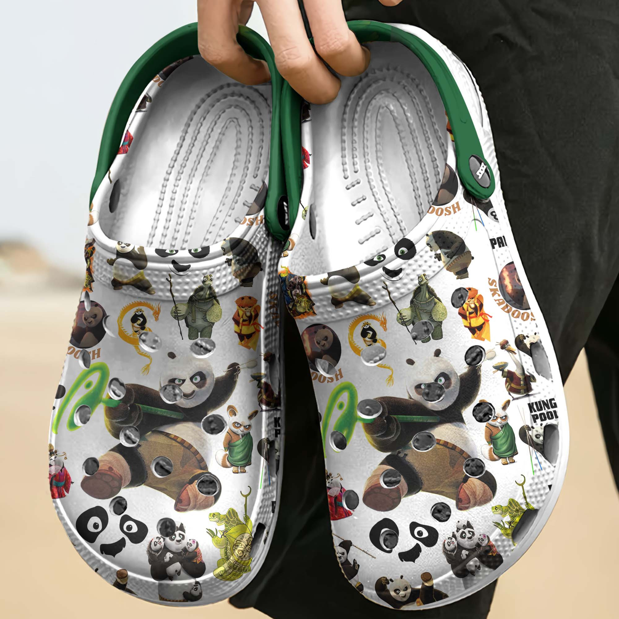 Merchidea Kung Fu Panda Movie Crocs Crocband Clogs Shoes Comfortable For Men Women and Kids