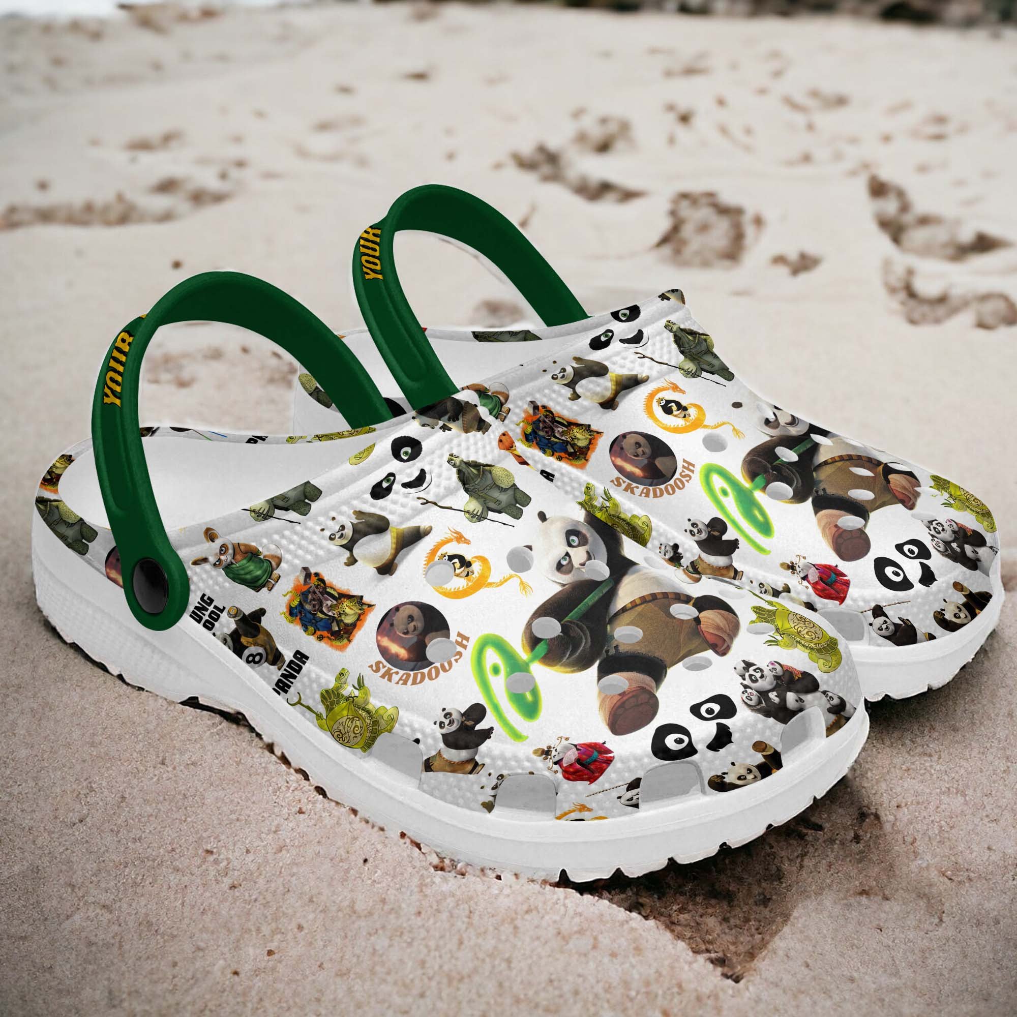 Merchidea Kung Fu Panda Movie Crocs Crocband Clogs Shoes Comfortable For Men Women and Kids