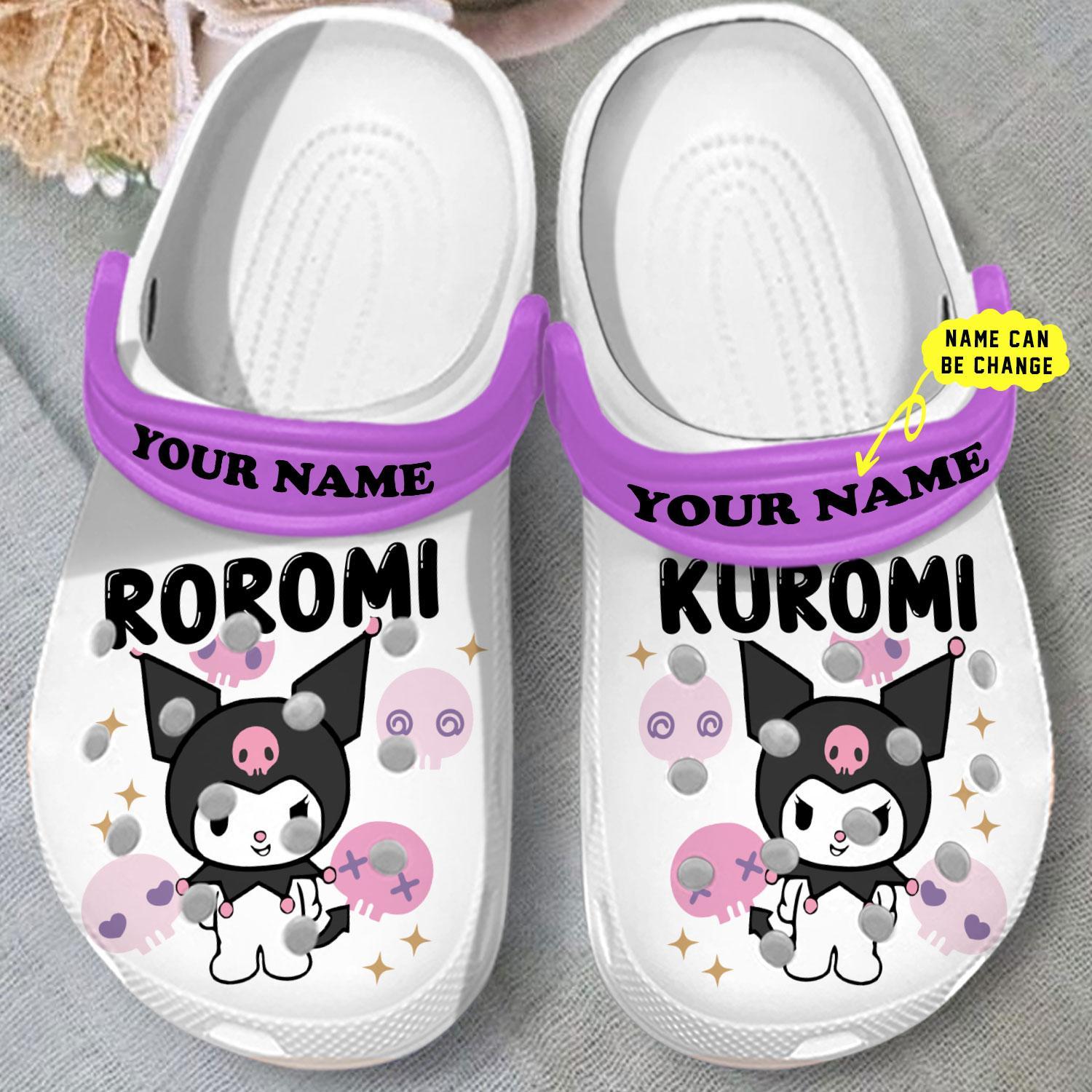 Merchidea Kuromi Cartoon Crocs Crocband Clogs Shoes Comfortable For Men Women and Kids