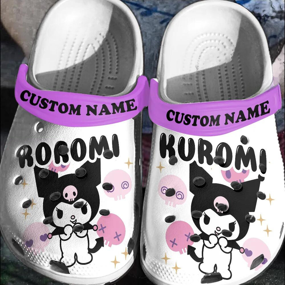 Merchidea Kuromi Cartoon Crocs Crocband Clogs Shoes Comfortable For Men Women and Kids