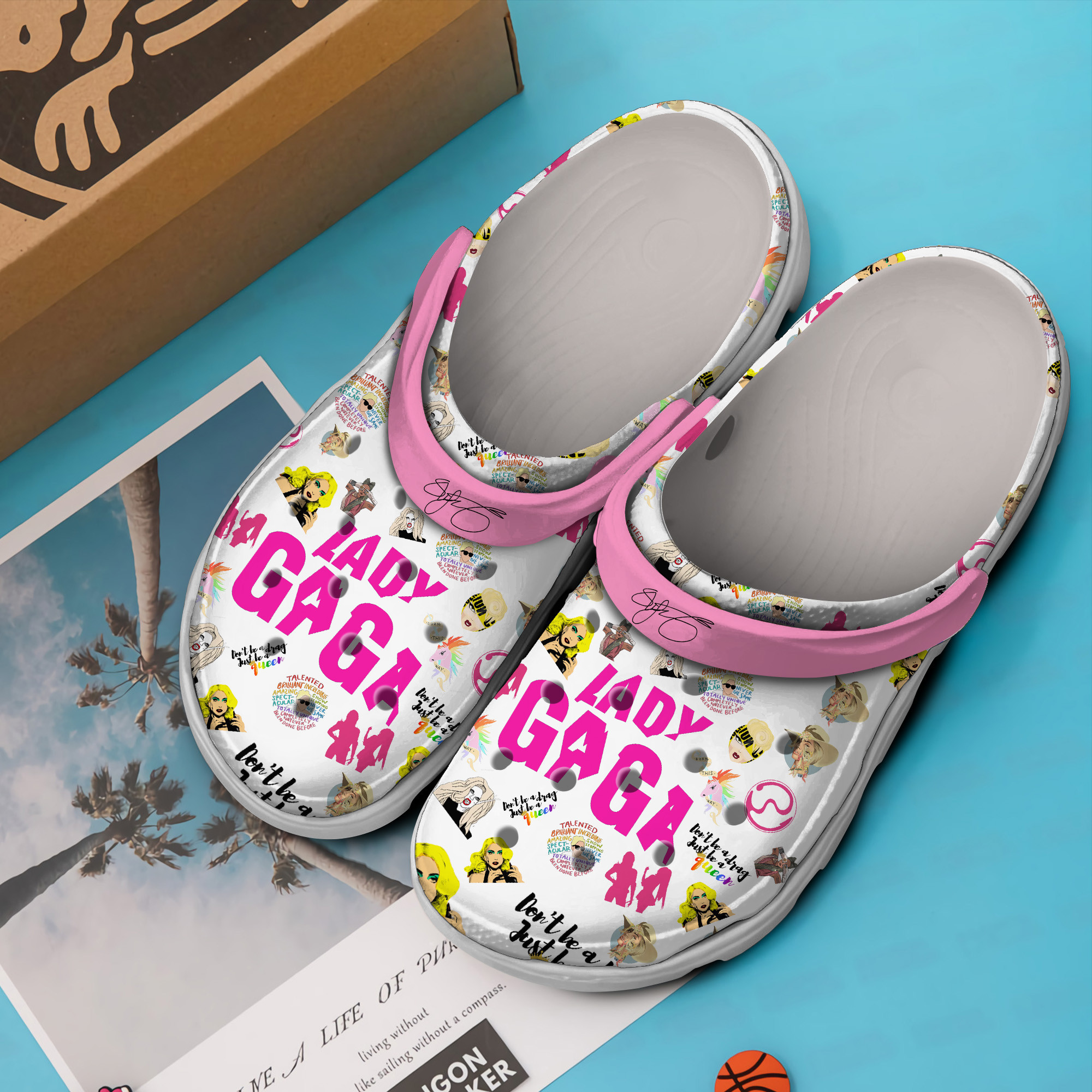 Merchidea Lady Gaga Music Crocs Crocband Clogs Shoes Comfortable For Men Women and Kids