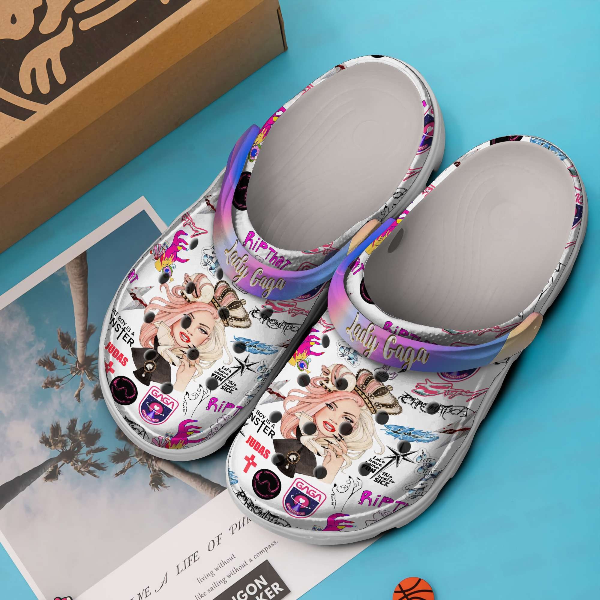 Merchidea Lady Gaga Music Crocs Crocband Clogs Shoes Comfortable For Men Women and Kids
