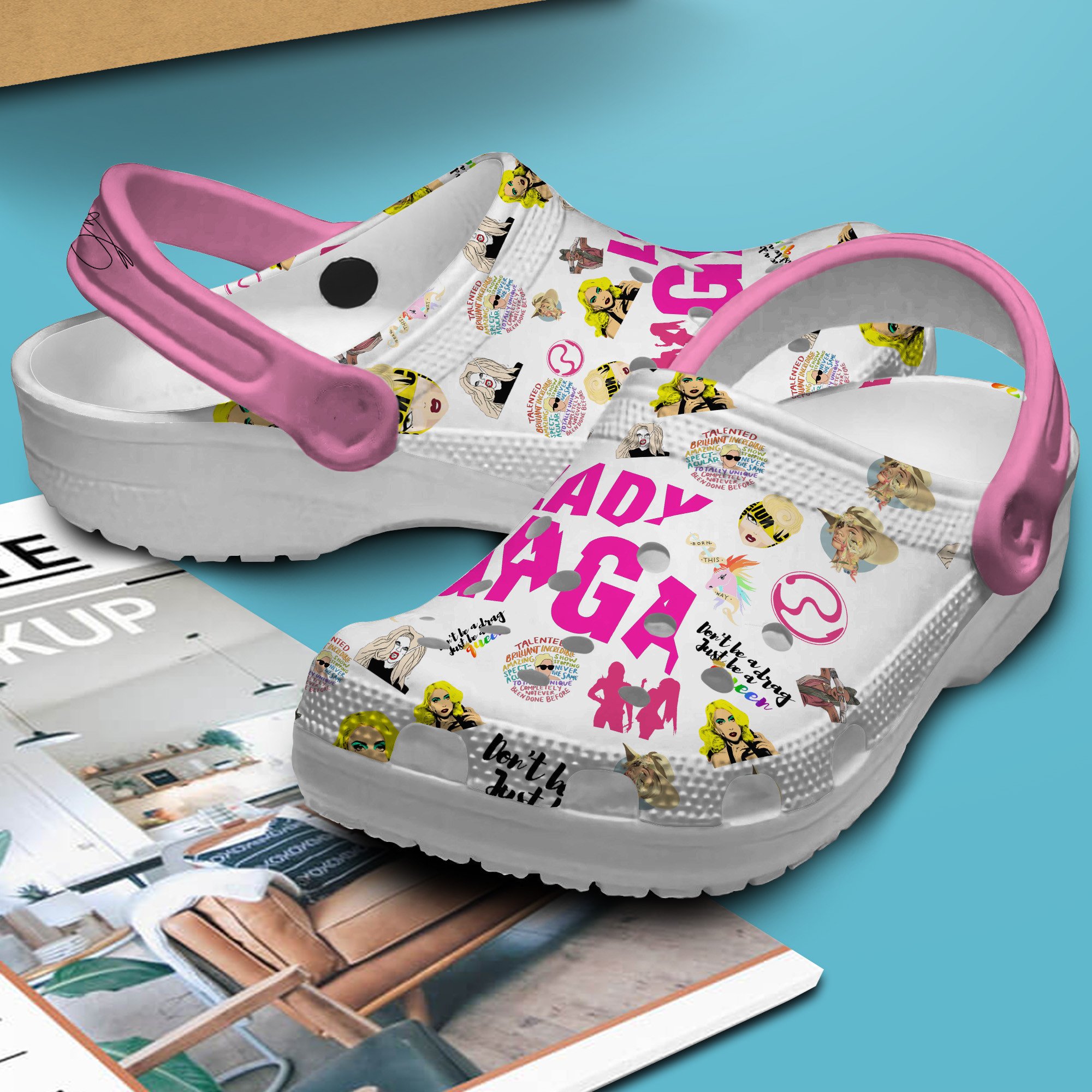 Merchidea Lady Gaga Music Crocs Crocband Clogs Shoes Comfortable For Men Women and Kids