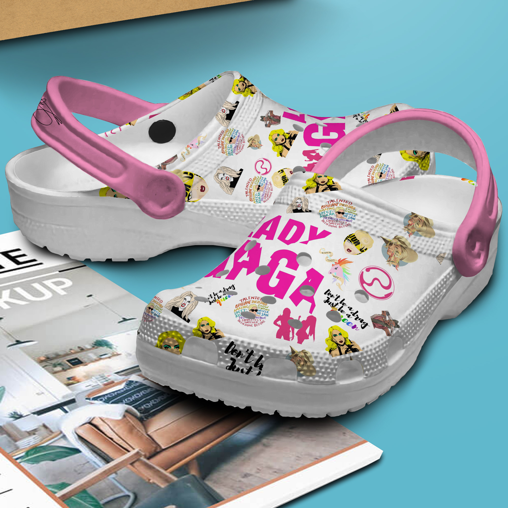 Merchidea Lady Gaga Music Crocs Crocband Clogs Shoes Comfortable For Men Women and Kids