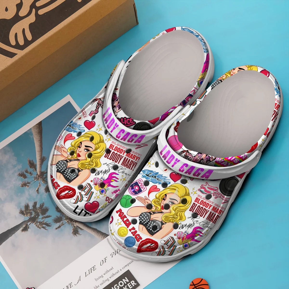 Merchidea Lady Gaga Singer Music Crocs Crocband Clogs Shoes Comfortable For Men Women and Kids