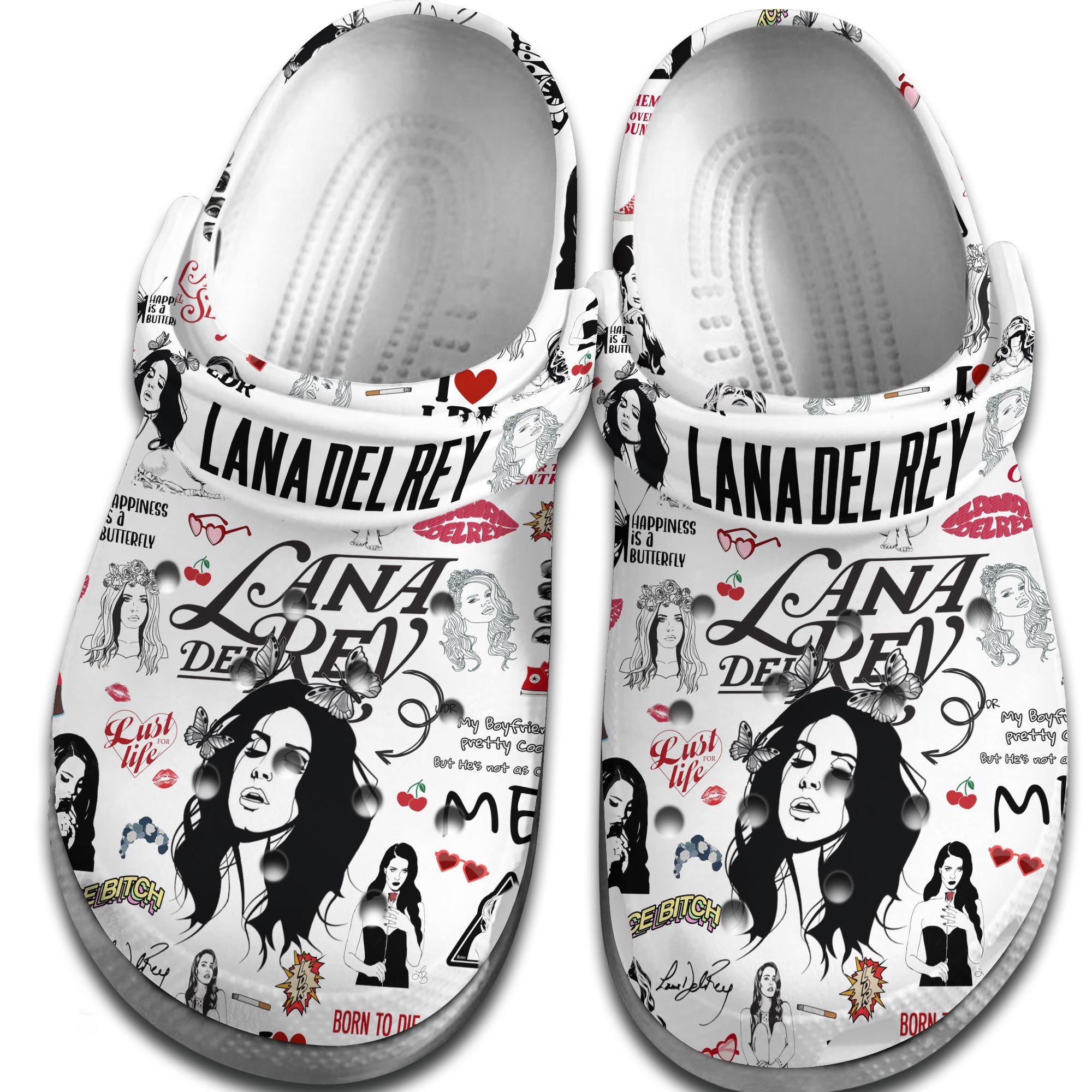 Merchidea Lana Del Rey Lollapalooza Music Lana Del Ray Crocs Crocband Clogs Shoes Comfortable For Men Women and Kids