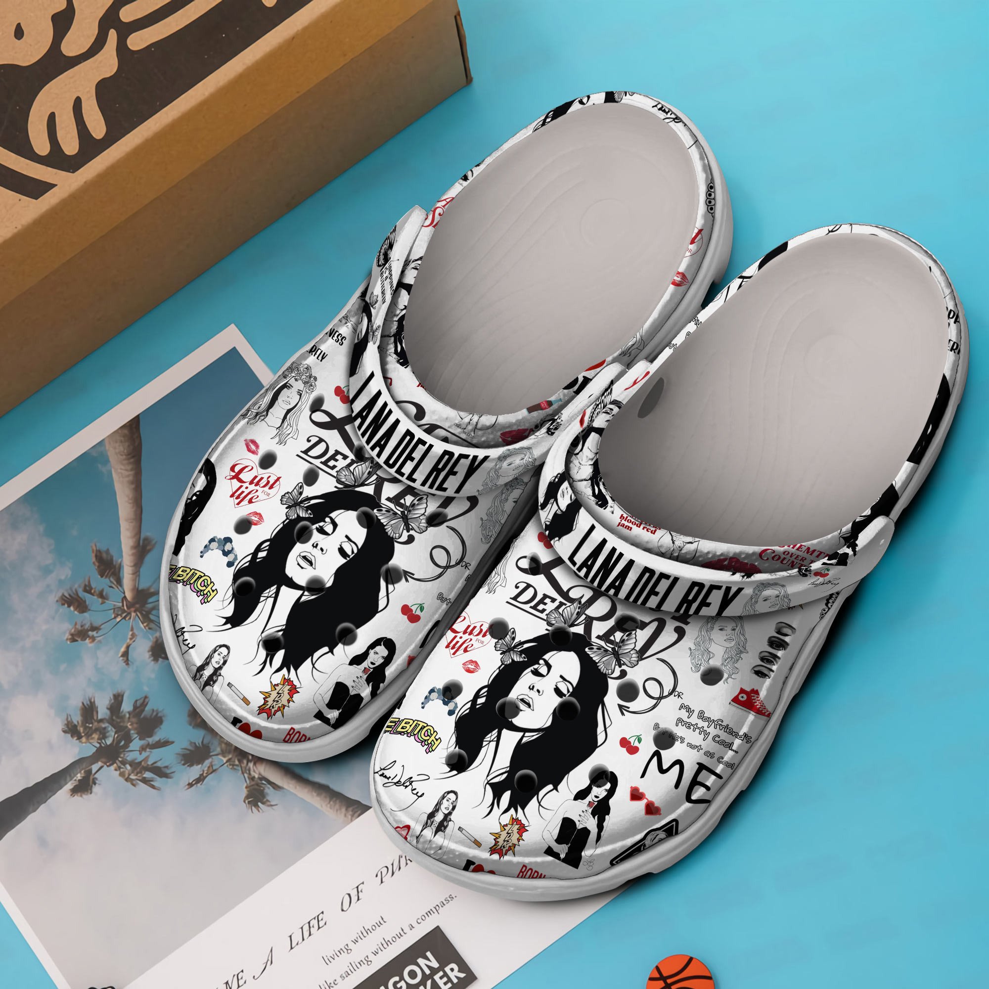 Merchidea Lana Del Rey Lollapalooza Music Lana Del Ray Crocs Crocband Clogs Shoes Comfortable For Men Women and Kids