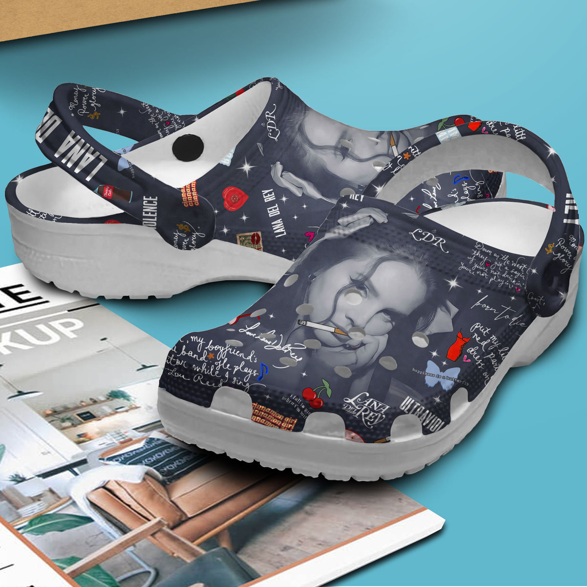 Merchidea Lana Del Rey Music Crocs Crocband Clogs Shoes Comfortable For Men Women and Kids