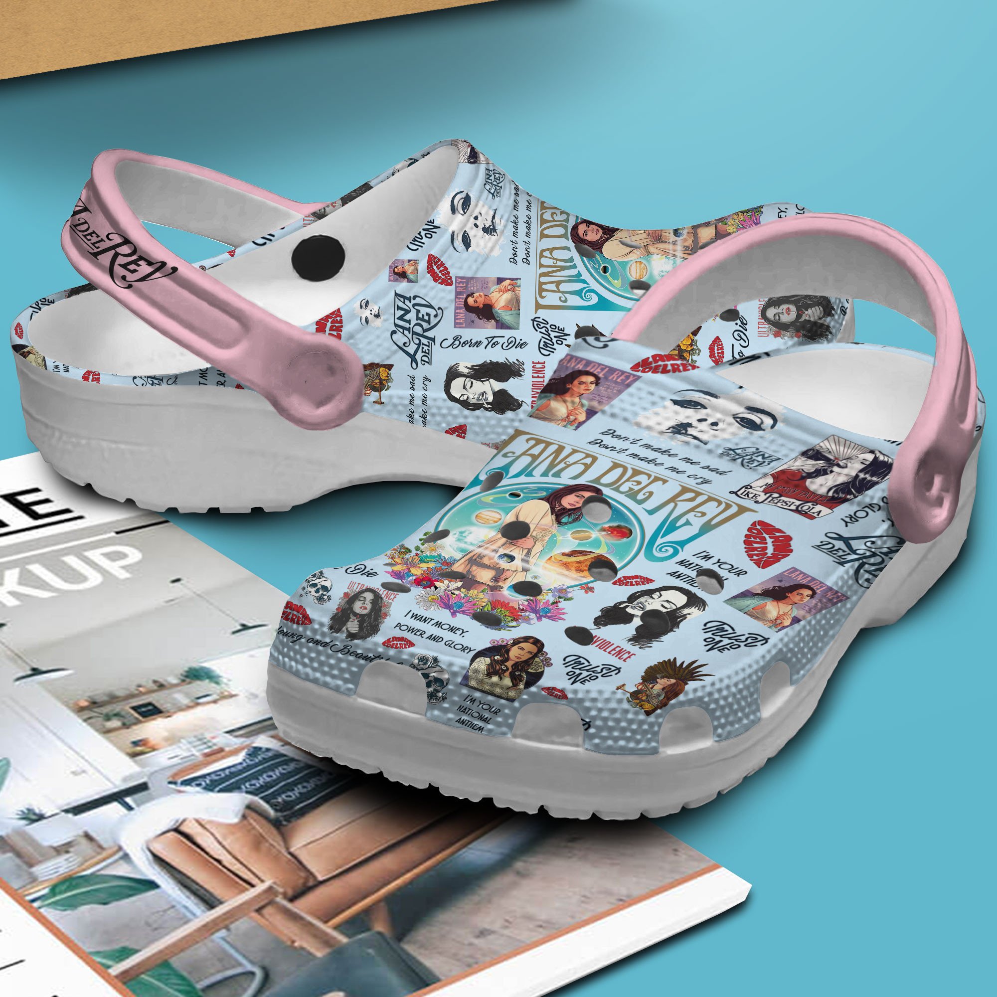 Merchidea Lana Del Rey Music Crocs Crocband Clogs Shoes Comfortable For Men Women and Kids