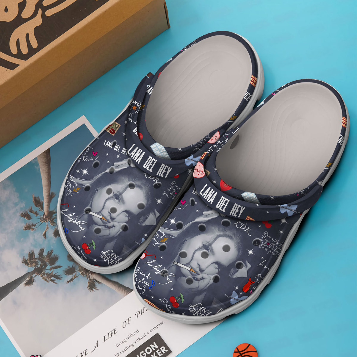 Merchidea Lana Del Rey Music Crocs Crocband Clogs Shoes Comfortable For Men Women and Kids