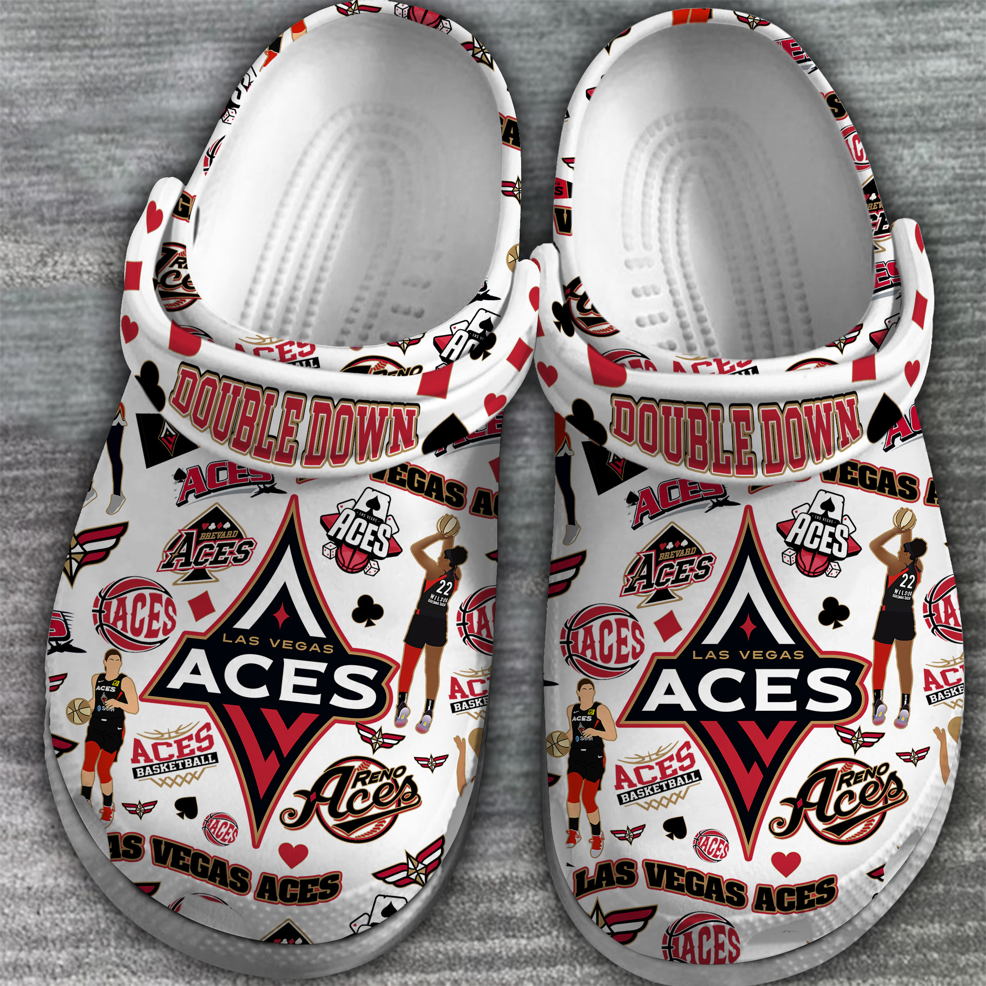 Merchidea Las Vegas Aces NBA Sport Crocs Crocband Clogs Shoes Comfortable For Men Women and Kids