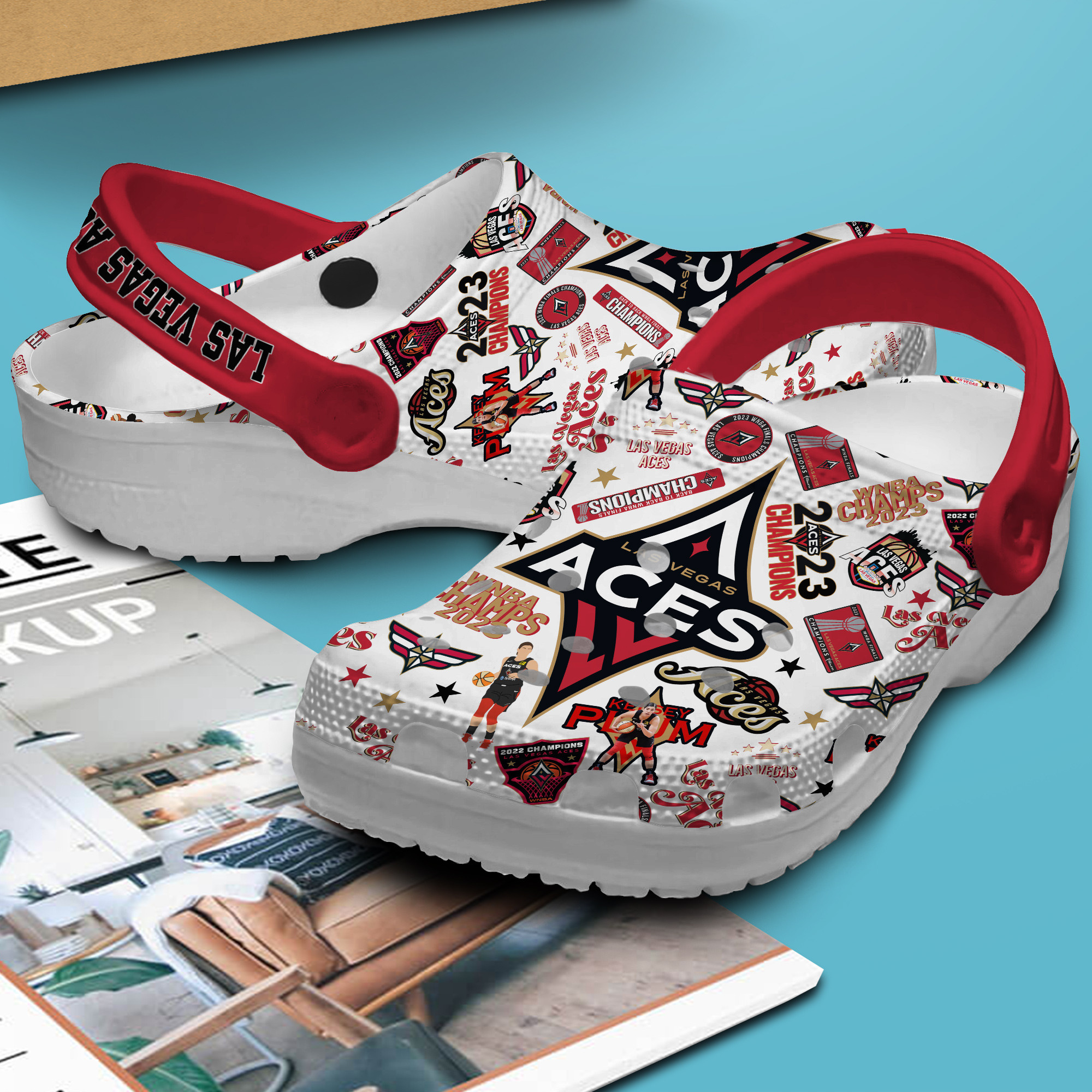 Merchidea Las Vegas Aces NBA Sport Crocs Crocband Clogs Shoes Comfortable For Men Women and Kids