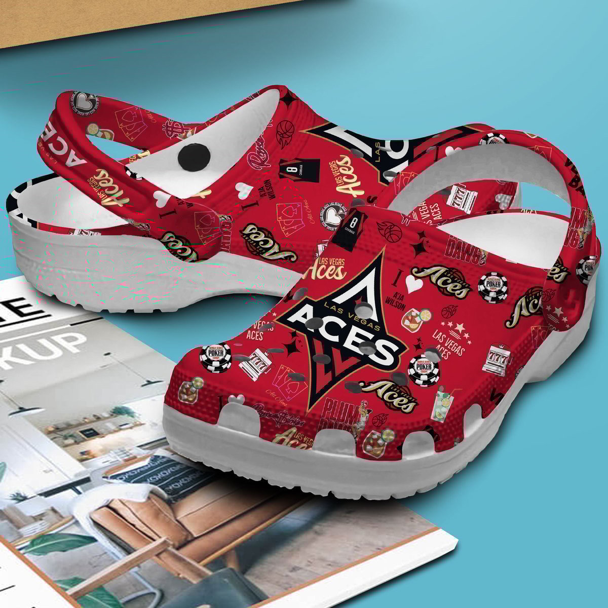 Merchidea Las Vegas Aces NBA Sport Crocs Crocband Clogs Shoes Comfortable For Men Women and Kids