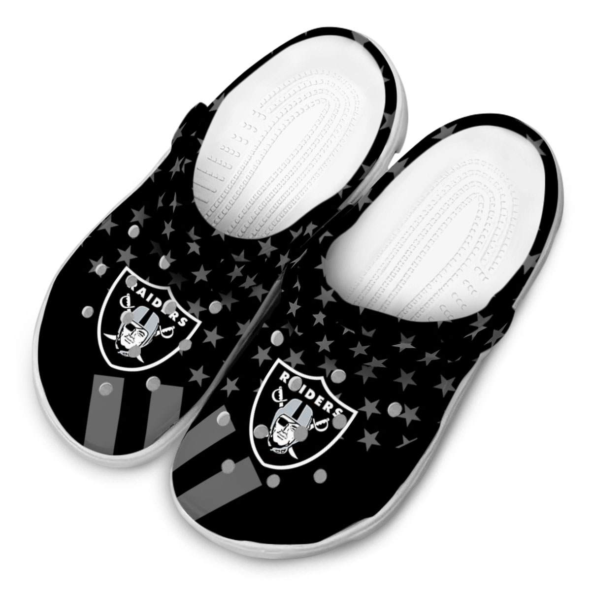 Merchidea Las Vegas Raiders NFL Sport Crocs Crocband Clogs Shoes Comfortable For Men Women and Kids