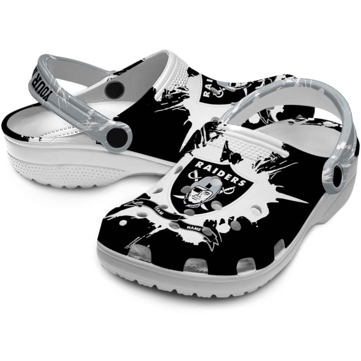 Merchidea Las Vegas Raiders NFL Sport Crocs Crocband Clogs Shoes Comfortable For Men Women and Kids